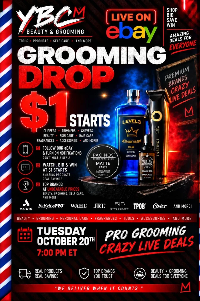 YBC Grooming Drop: $1 Starts on Cologne, Pomade, Hair Color & Styling