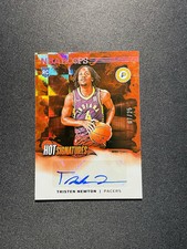 2024-25 Panini Hoops Hot Signatures Auto Tristen Newton RC Red Hyper 7/25 XV44