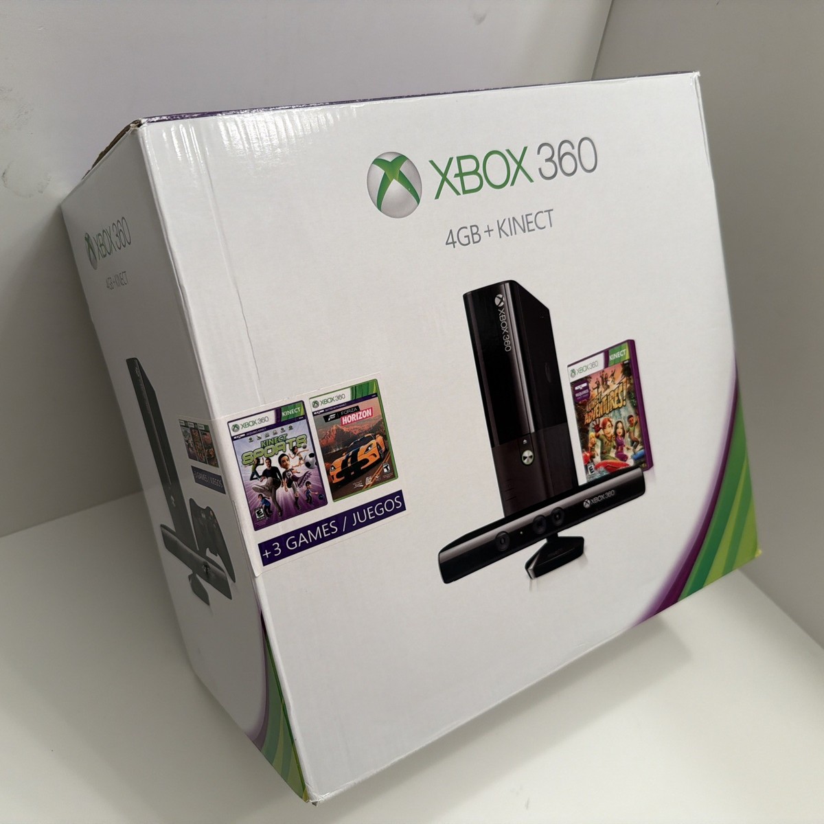 Microsoft Xbox 360 Slim Console 4GB Kinect Bundle Complete CIB