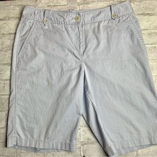 Talbots Bermuda Shorts Women's 10 EUC Light Blue Mid Rise Stretch