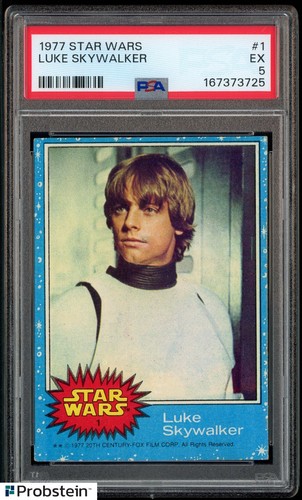 1977 Topps Star Wars #1 Luke Skywalker RC Rookie PSA 5 EX