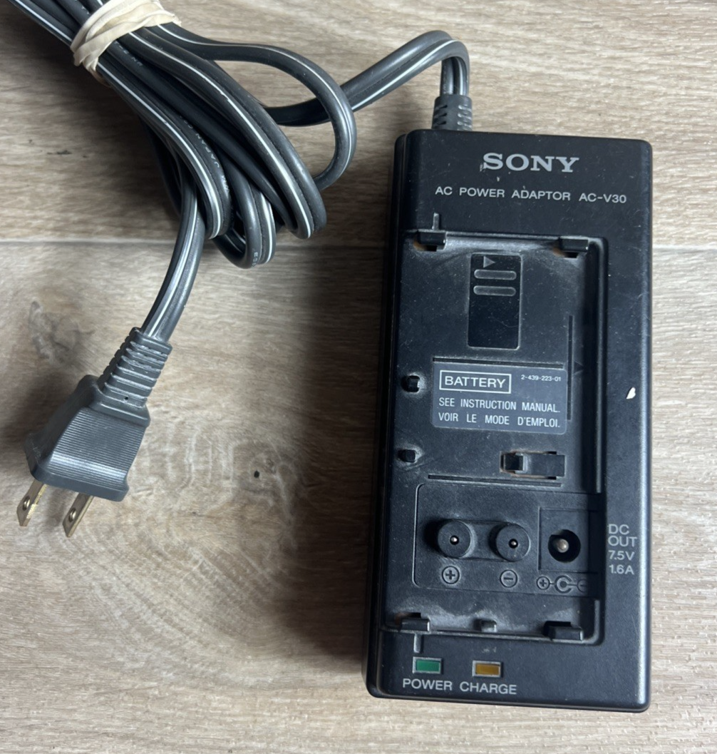Sony AC-V30 Black Camcorder Battery Charger and AC Power Adapter for Handycam-image