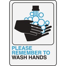 Hy-Ko Please Wash Hands Sign D-26 Hy-Ko D-26 029069020026 Plastic