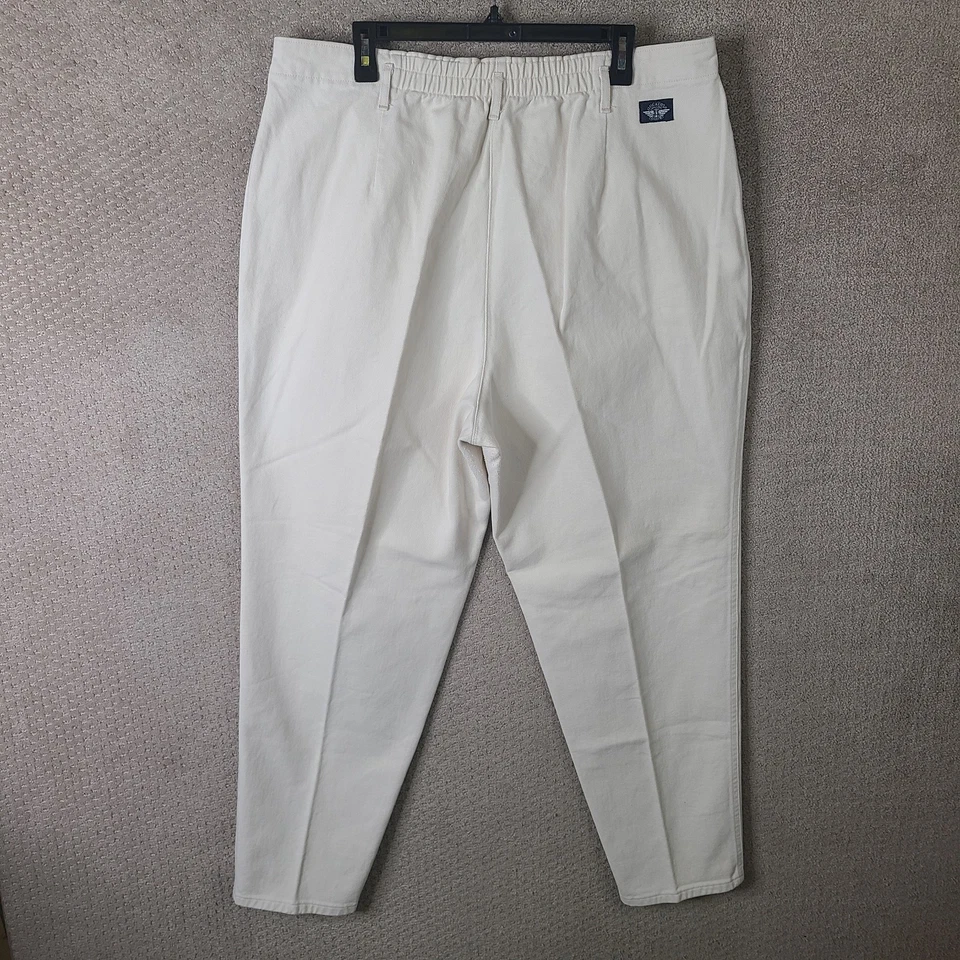Vintage Dockers Pants Womens 22W Cream Chino Pleated High Waist Tapered USA - Image 4 of 4