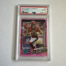 C.J. CJ STROUD 2023 PANINI CLEARLY DONRUSS #93 ROOKIE PINK RC 2/10 TEXANS