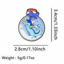 Pokemon Vaporeon Moon Bottle Enamel Pin Cute Anime Brooch Lapel Badge Gift