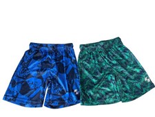 Place Sport Basketball Shorts Small 5/6 Boys Set of 2 Blue Green Athleisure NEW