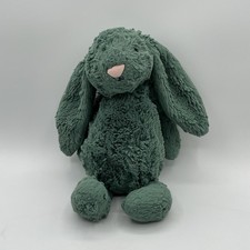 Jellycat Bashful Forest Bunny Plush Medium Green London Stuffed Toy 12” Rare