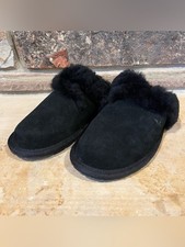 Koolaburra by UGG Milo Black Suede Fur Lined Slippers