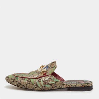 Gucci Princetown Size 39 Multicolor GG Supreme Canvas Tian Print
