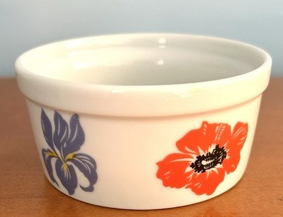 One SIGMA Taste Setter PRIMAVERA Ceramic Custard Cup Ramekin 4  Floral Iris