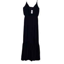 Express Tiered Maxi Dress Women’s M spaghetti strap Black Long Sundress NWT