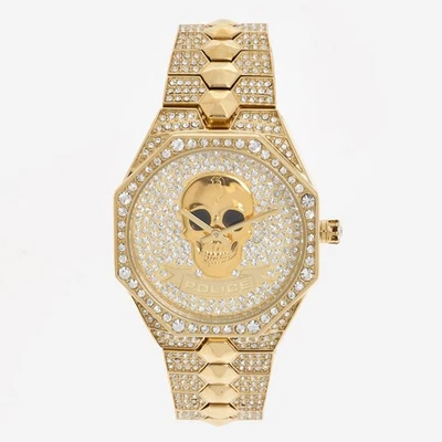 Police Montaria Skull Swarovski Damenuhr Gold 36 mm PL16027BSG - Bild 1 von 3