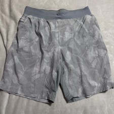 Lululemon Men’s 36 Gray Geometric Performance Gym Vented Shorts