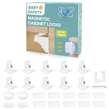 Magnetic Cabinet Locks Baby Proofing - Children Proof Cabinet Drawers Safety ...