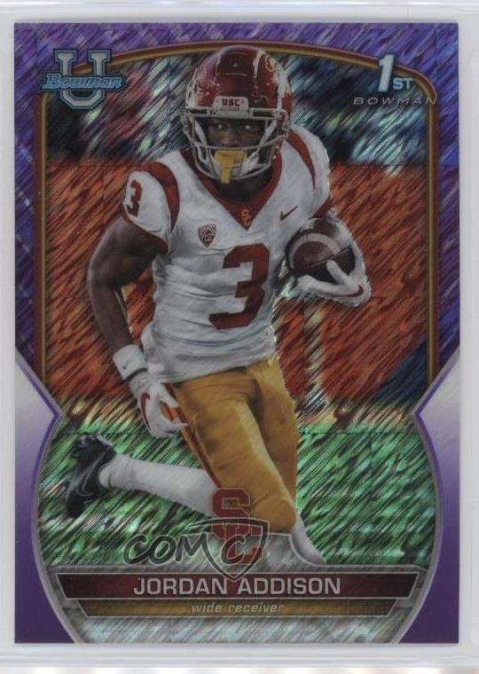 2022 Bowman U Chrome Purple Shimmer Refractor Jordan Addison #36 uk2