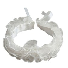 Women Layering Ruffled Mesh False Collar Neck Ruff Chokers Shawl Scarf with Ties