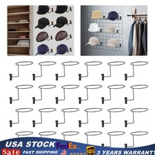 24Pcs Hat Rack Organizer Baseball Holder Gridwall Hooks Stand Wall Hat Hanger
