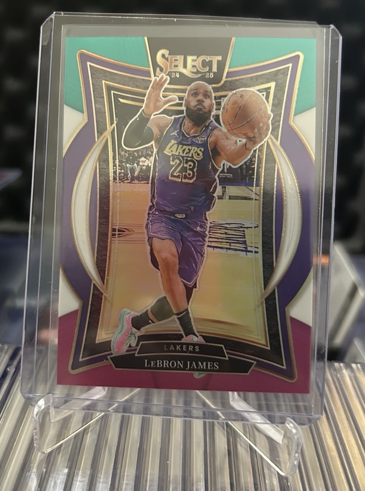 2024 PANINI SELECT 54 LeBRON JAMES TEAL/WHITE/PINK PRIZM /49