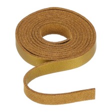Flat Leather Cord 39 Inch 8mm , for Jewelry Making -1m/Golden