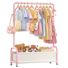 Kids Clothing Rack with Storage Shelf, Kids Dress Up Rack Storage for Coats, ...