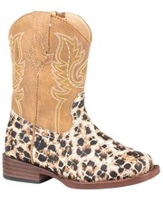 Roper Toddler-Girls' ' Glitter Leopard Western Boot Square Toe -