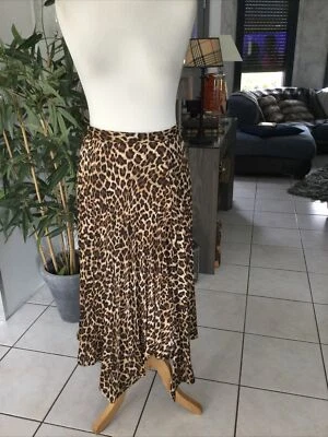 Jupe asymétrique ZARA taille S leopard comme neuve - Photo 1/4