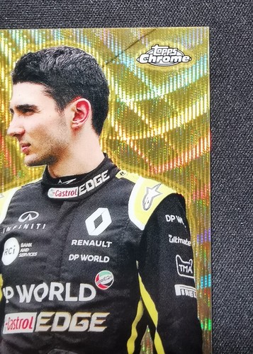2020 Topps Chrome Formula 1 F1 Esteban Ocon #183 Gold Wave Refractor /50 - Picture 3 of 7