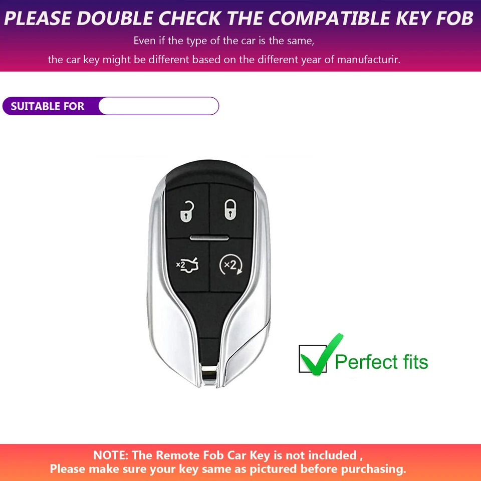 TPU Remote Key Fob Case Shell For 13+ Maserati Quattroporte Ghibli 17+ Levante  Foto 2 de 2