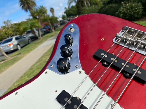 1974 Fender Jazz Bass Candy Apple Red with Maple Neck w/ Original Case 8.7 lbs - Picture 10 of 24