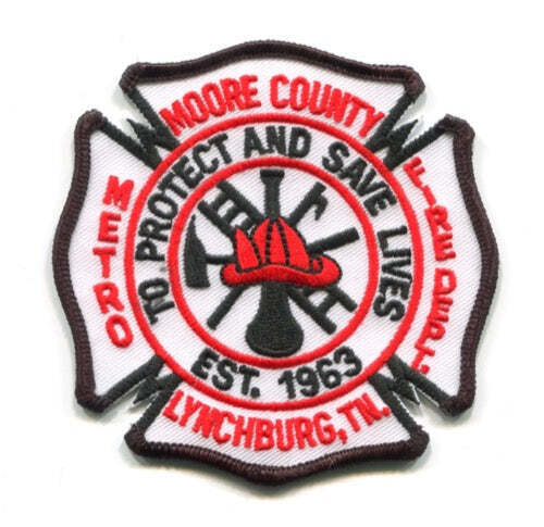 Metro Moore County Fire Department Lynchburg Patch Tennessee TN v2 Die Cut - Picture 1 of 1