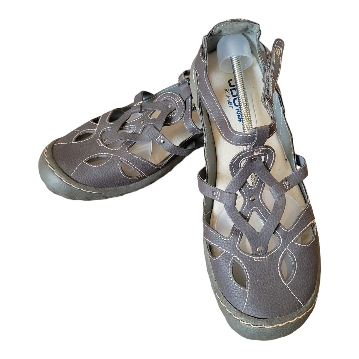 JBU by Jambu Sydney Women's Charcoal Gray Mary Jane Flats Sandals Size 9M