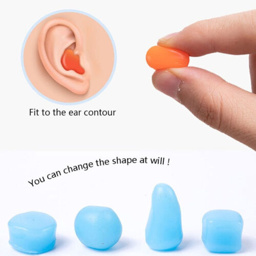 12Pcs Soft Silicone Sleep Swim Reusable Noise Cancelling Ear Plugs - Picture 6 of 20