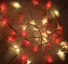 Vintage  CHRISTMAS  LIGHTS Red and White Trees  40 Working TESTED VGC