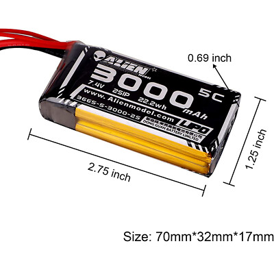 3000mAh 7.4V 2S Lipo Battery XT30 Plug For RadioMaster