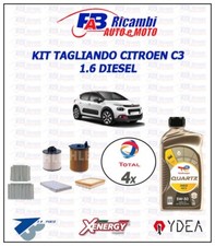 KIT TAGLIANDO C3 DAL 2016   1.6 DIESEL , 4 FILTRI + 4 LT TOTAL  5W30