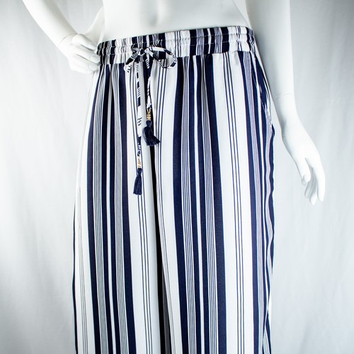 Tommy Bahama Damen Caprihose neu blau weiß gestreift Glockenboden Größe L - Bild 10 von 12