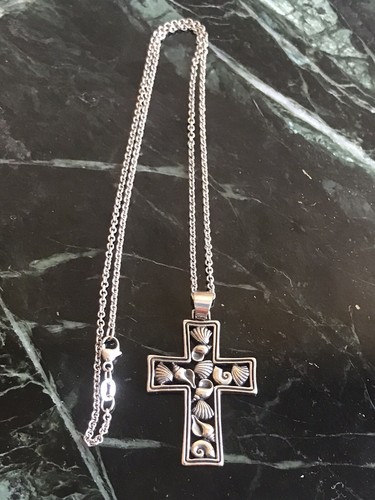 James Avery Seashell Cross pendant w/JA 