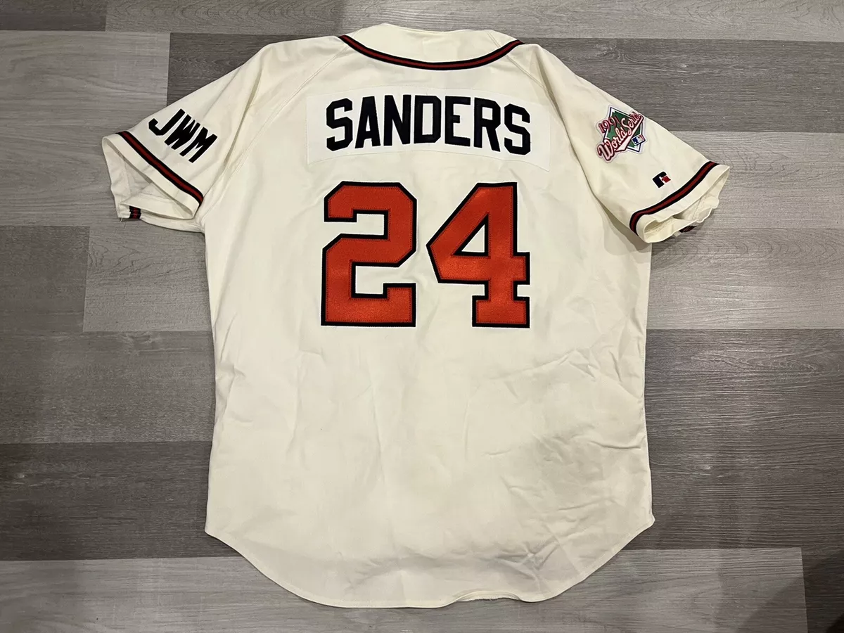 AUTHENTIC RUSSELL 1991 WORLD SERIES DEION SANDERS ATLANTA BRAVES JERSEY SZ  48