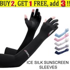 UV Sun Protection Cooling Long Arm Driving Half Finger Gloves Sleeve Sports