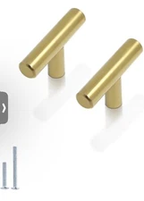 Probrico 32 Pack|2 inch Drawer Pulls Stainless Steel Single Hole Gold Cabine...