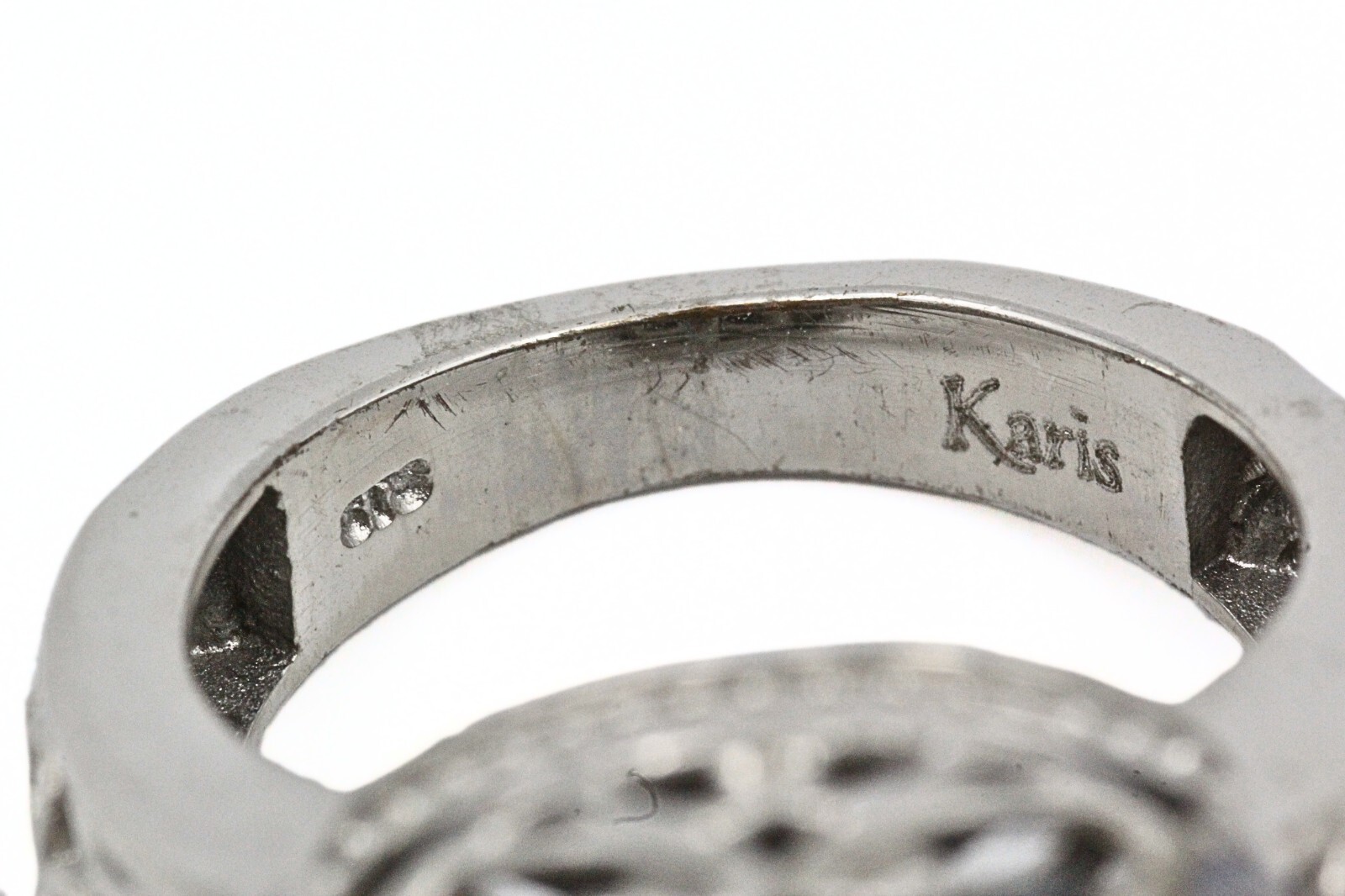 STS Karis Signed Rectangular Massive Turquoise Rh… - image 9