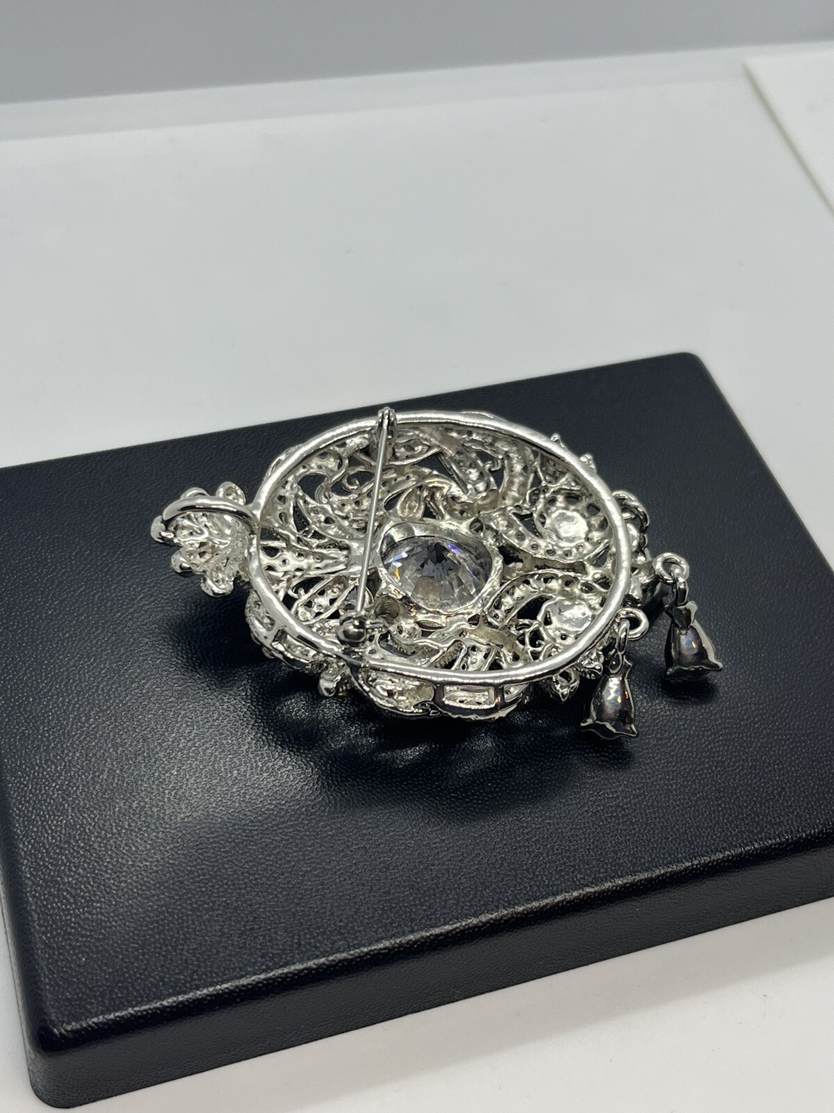 Silver tone clear rhinestone designer inspired br… - image 11