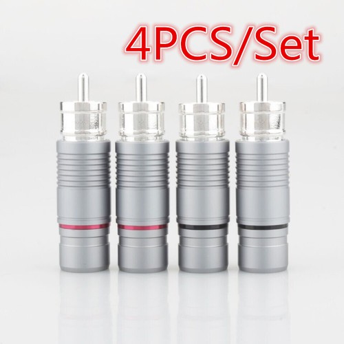 Connettori RCA audiofili spina placcata argento per cavo segnale HiFi interconnessione - Foto 3 di 11