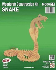 Snake Woodcraft Construction Kit - Animal 3D Wooden Model Puzzle For Kids Adults