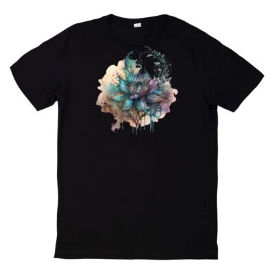 T-Shirt Aquarell Gothic Blume