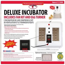 Deluxe Air Egg Incubator Little Giant 11300 w/Egg Turner & Fan Kit