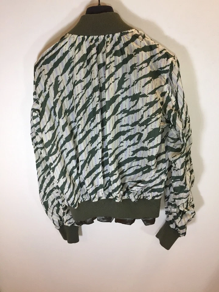 Chaqueta de bombardero a rayas Sacai Luck SS15 Runway Silk MA1 talla 4 Foto 3 de 4