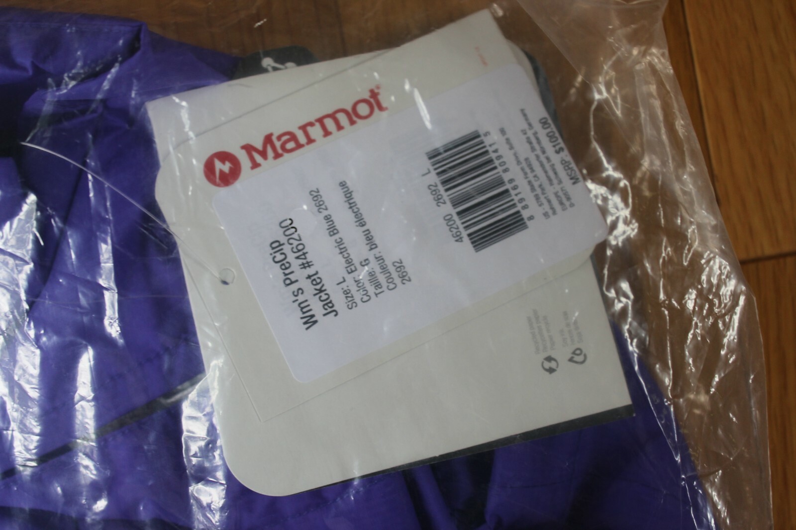 MARMOT Precip Womens XS/S/M/L Rain Parka/Jacket/Coat/Shell Blue/Purple NEW