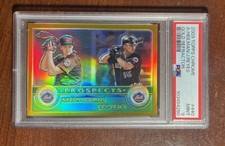 2003 Topps Chrome Jose Reyes/Aaron Heilman Rookie🔥GOLD🥇REFRACTOR🌈PSA 9🚨/449